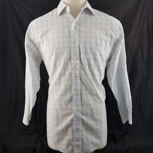 Brooks Brothers White/Brown Non Iron  L/S Shir
